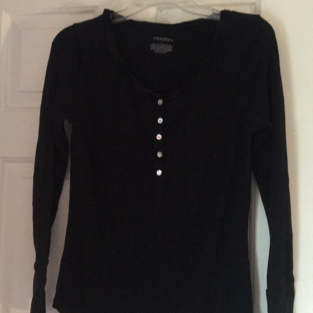Long sleeve ribbed pajama top